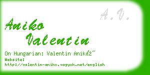 aniko valentin business card